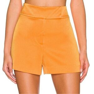 Alice + Olivia Mara Orange Satin Shorts Sz 0 NEW